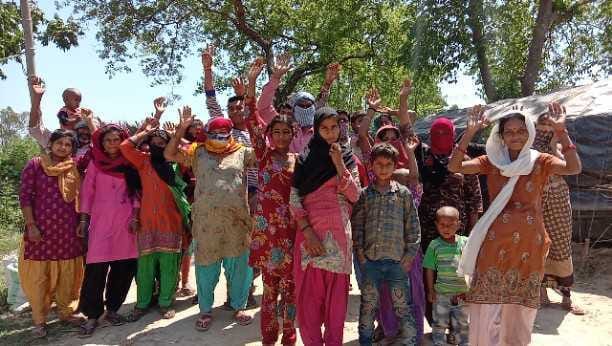 Hungry laborers demonstrated for ration.