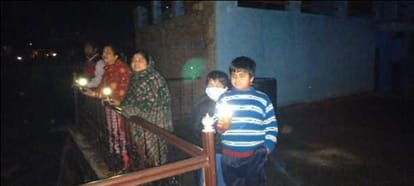 peopels of Poonch lighting with candles and burn cracker s