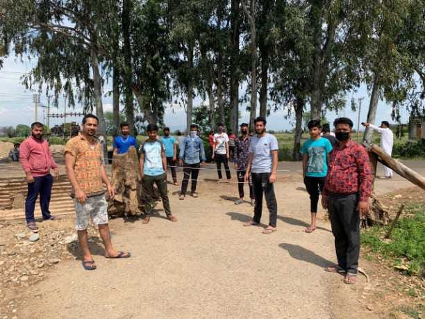 people closed the main entrance of their village