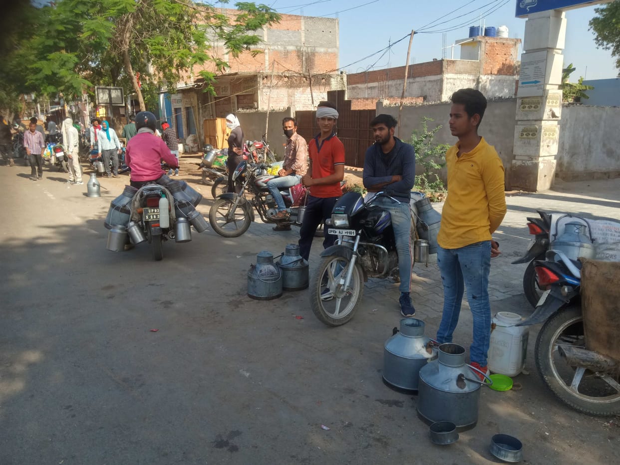 milk at 20 rupees per litre