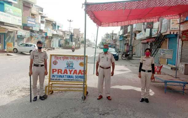 police tent on road