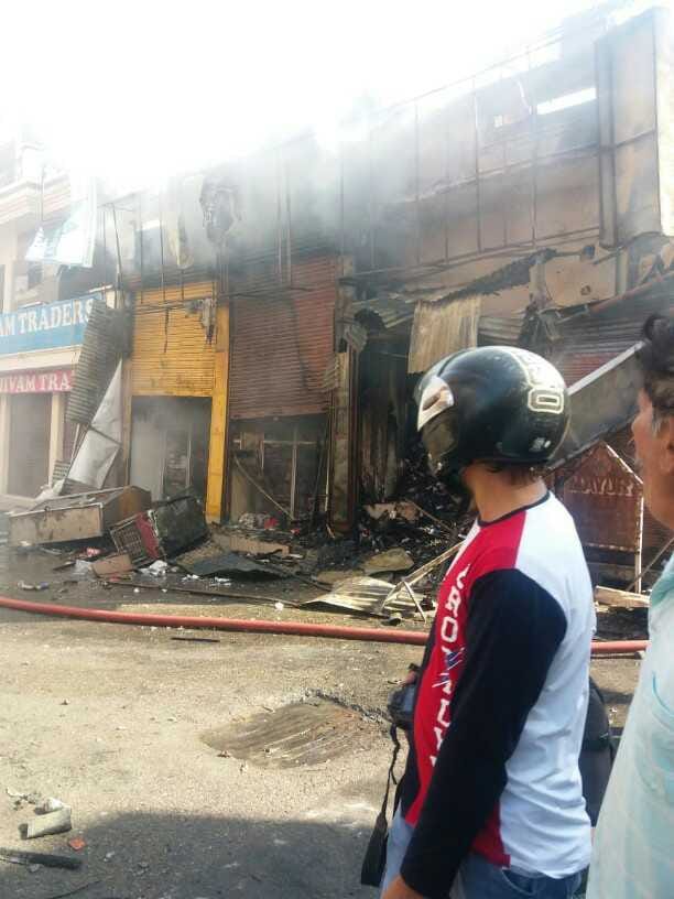 A horrific fire at the cosmetic shop, all burnt to ashes