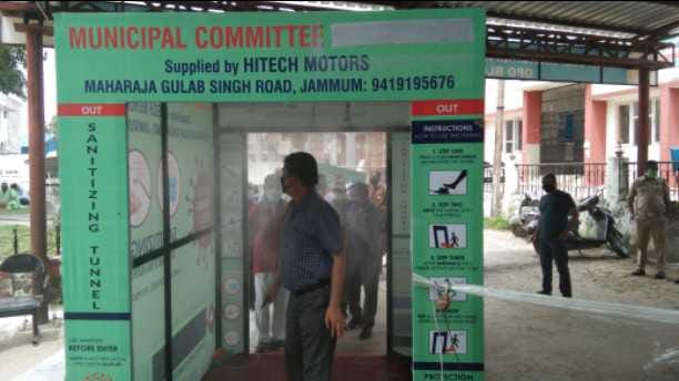 Sanitizer tunnel made in district hospital