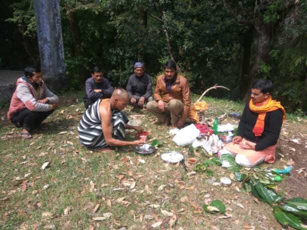 Nepali youth did father's peepalpani.