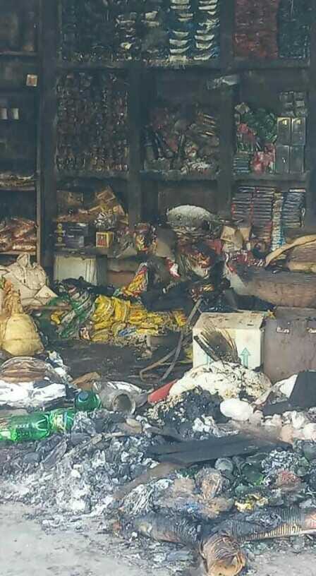 fire in shop at rajapur