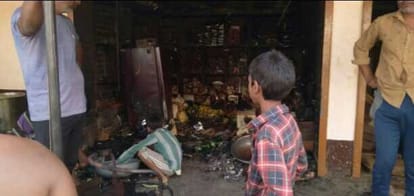 fire in shop at rajapur