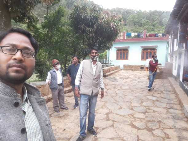 Sanitation campaign underway in the village to prevent infection