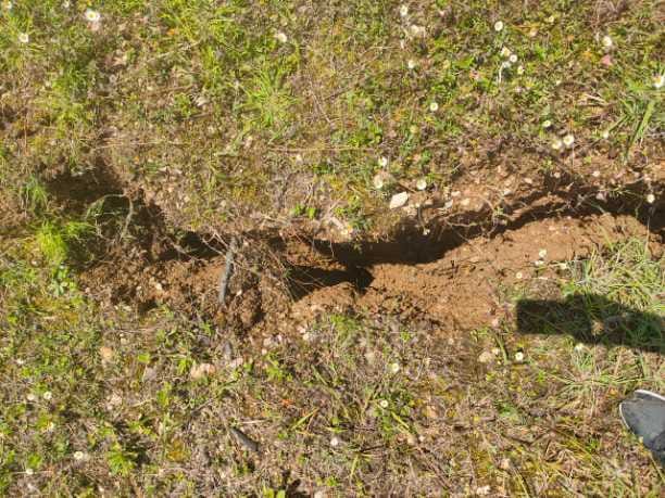 Three houses in danger due to two fit wide cracks in the ground in Melpata