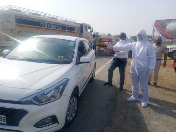 Health department started thermal scanning of drivers at police station