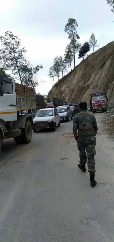NH blocked at Sawaladue to landslide