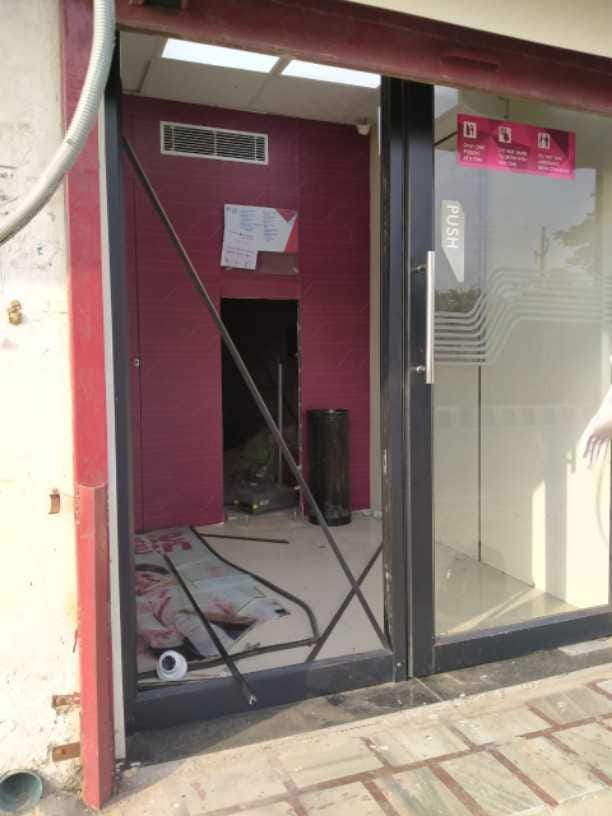 Thieves took out Axis Bank ATM