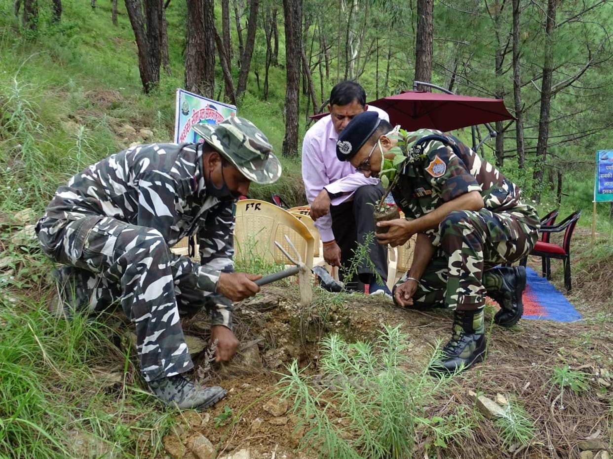 एसएसबी सीमांत मुख्यालय ने गगास में रोपे दो हजार पौधे
