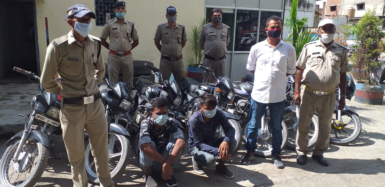 अंतरराज्यीय बाइक चोर गिरोह गिरफ्तार, सात बाइक बरामद