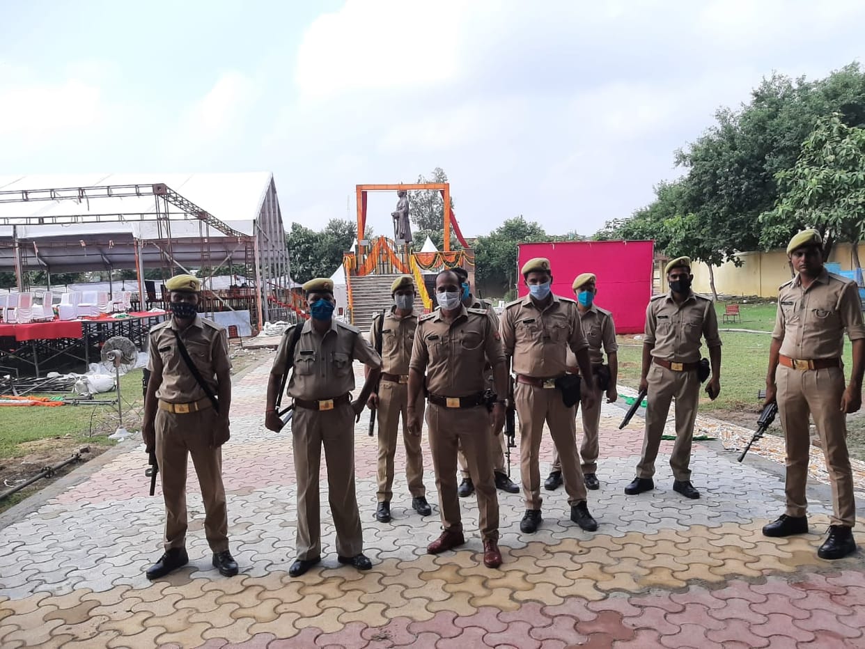 मिहिर भोज की प्रतिमा की सुरक्षा  बढी