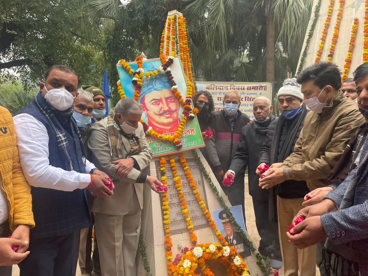 कैबिनेट मंत्री मूलचंद शर्मा ने दी 1857 की क्रांति के राजा नाहर सिंह को दी श्रध्दाजलि