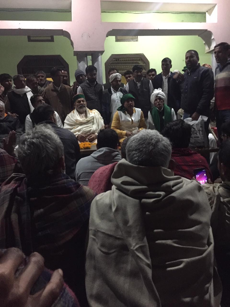 रात को मांडी कला आए धन्यवाद करने राकेश टिकैत