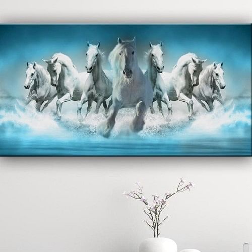 7 horses painting in bedroom