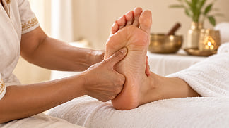 Reflexology therapy session