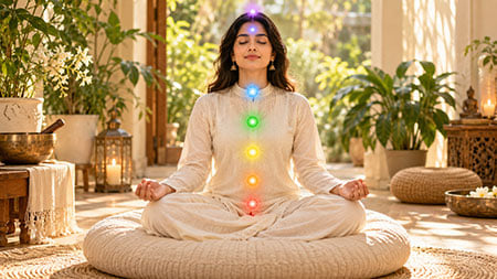 Chakra balancing therapy session
