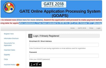GATE 2018: Last Date For Online Registration Extended Till October 9