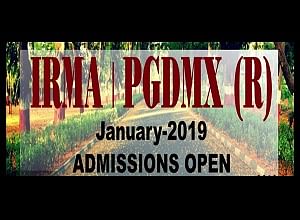 IRMA Admission 2019 to PGDMX (R), Last date for application is November 8