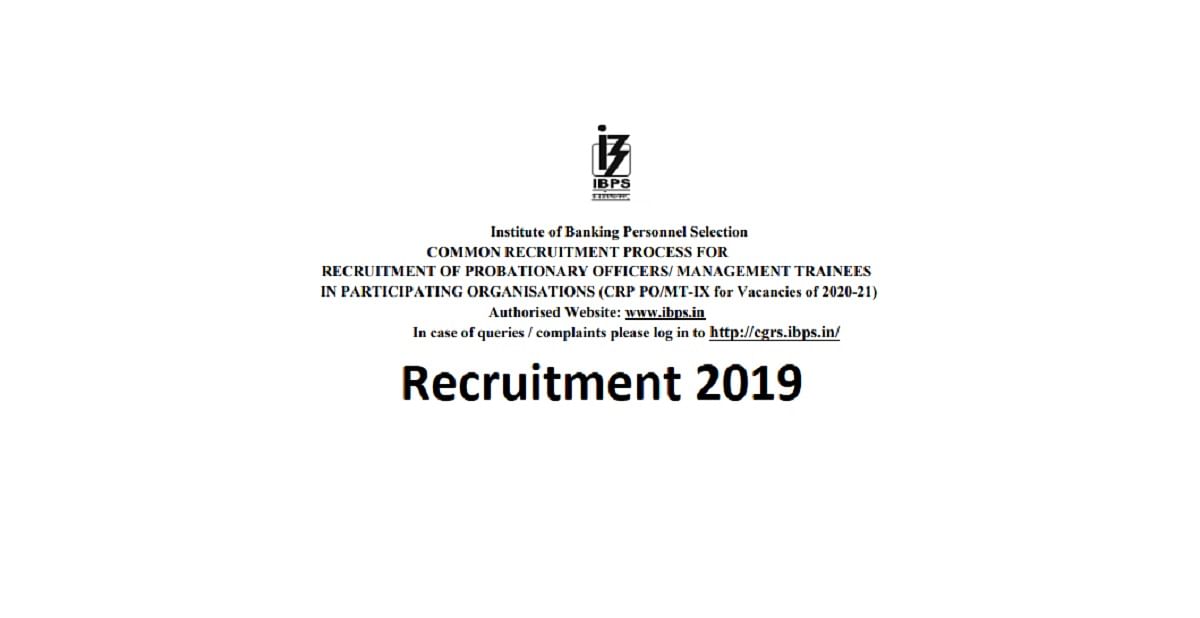 IBPS Recruitment 2019: Vacancy for Probationary Officer/ Management Trainee Posts, Read Details