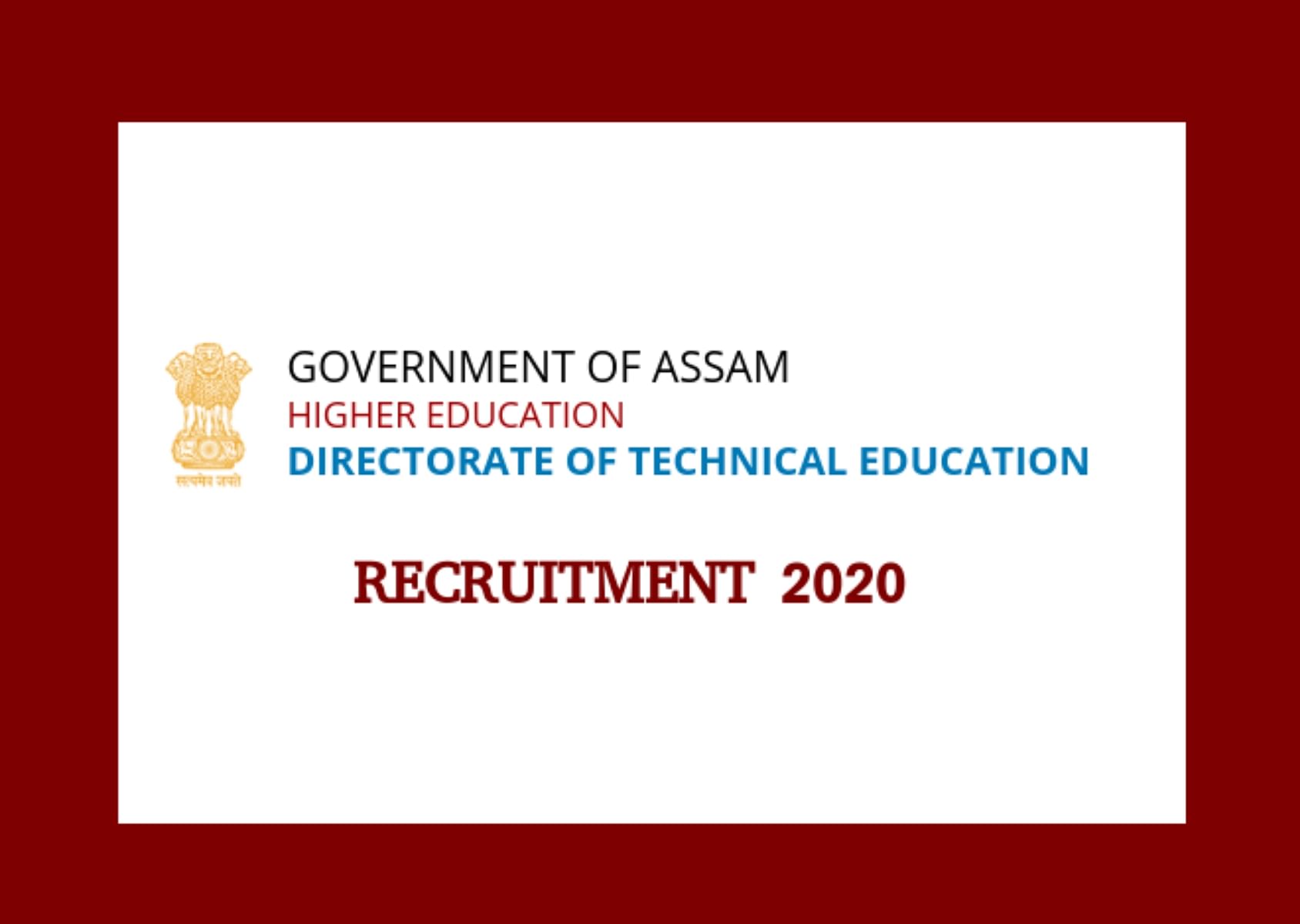 DTE Assam Junior Assistant Recruitment 2020 Notification Released, Check Application Process