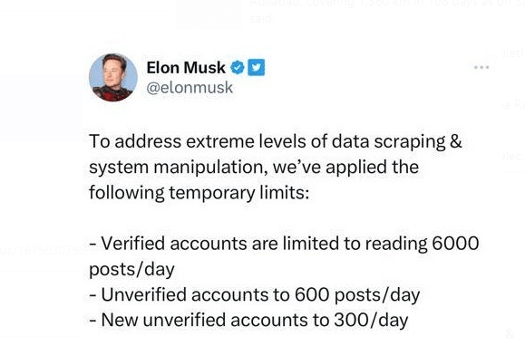 Twitter: एलन मस्क का नया फरमान, सत्यापित खाते से रोजाना पढ़ पाएंगे 6000 पोस्ट और असत्यापित खाते से सिर्फ 600