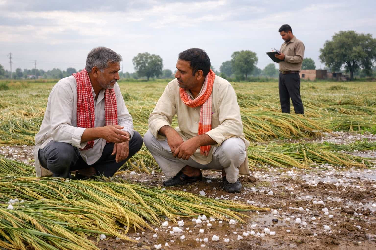 पीलीभीत में खेती-बाड़ी पर बारिश की मार।