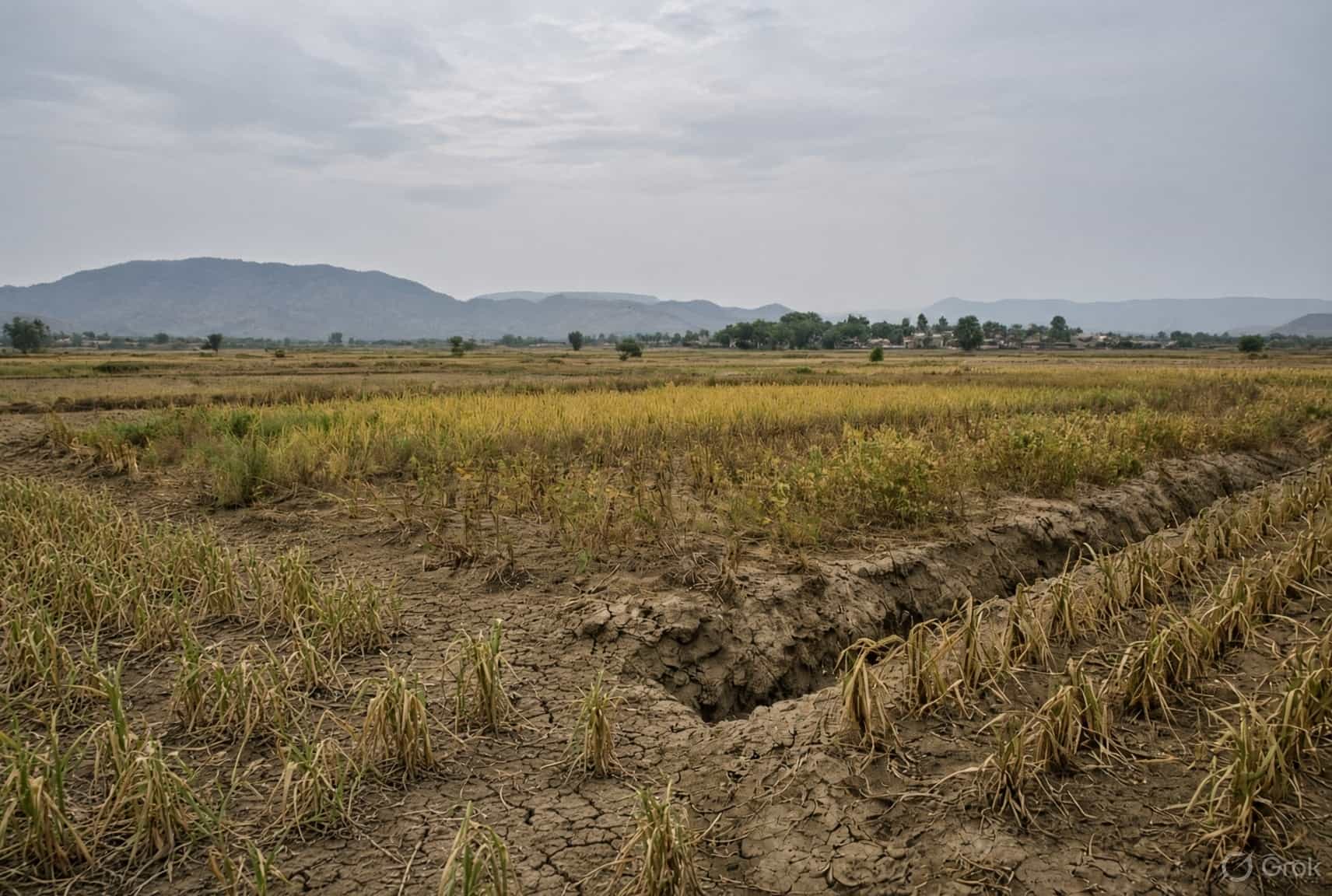 कम बारिश से खरीफ फसलों पर संकट के बादल।