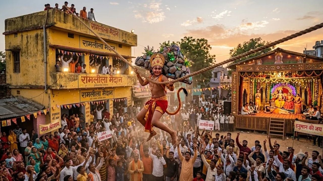 सबसे रोमांचकारी दृश्यों में से एक था संजीवनी बूटी लेकर हनुमान का आना।