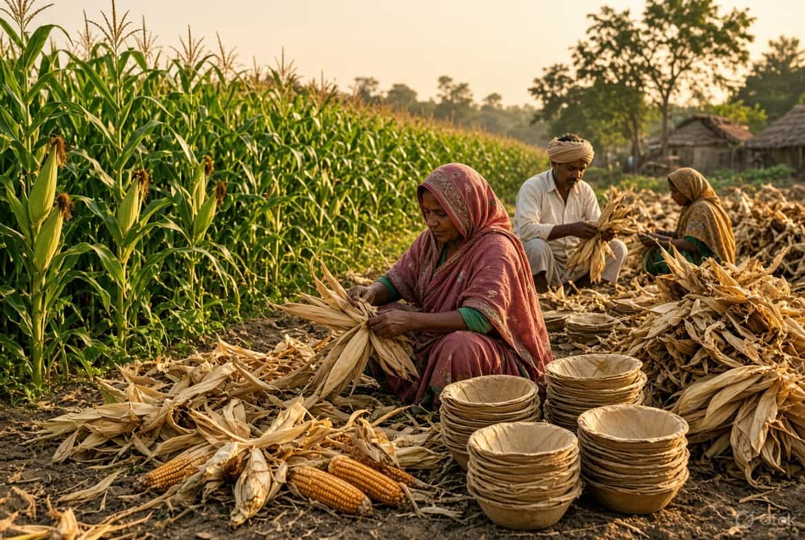 बिहार के इंजीनियर ने मक्के के छिलकों से बर्तन बनाने की तकनीक का किया विकास।