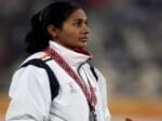 after 9 years anju bobby basgs gold in long jump