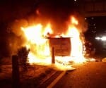 car gets fire in noida expressway