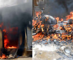 mess with cow smuggling, fire in three meat shops