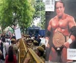 Azam khan's son protest against EC