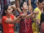 sai devotees go to river bath