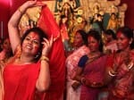 Sindur khela during durga puja.