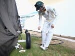 cat in ground at abu dhabi test match.