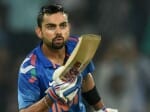 virat kohli's flying kiss to Anushka sharma.