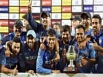 Team India celebrating ODI series after clean sweep.