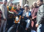 harish rawat ride on harley davidson.