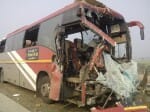 volvo and roadways bus accident on yamuna expressway