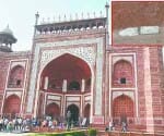 The earthquake also caused damage to the historic Taj Mahal