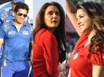 sunny leone, sachin tendulkar, priety zinta in ipl match in mohali