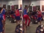 bhangra dance of chris gayle and virat kohli in dressing room