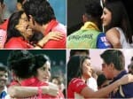 Actresses hugged in stadium