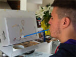  Quadriplegic surpress artist creates impressive portraits of athletes with his mouth
