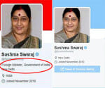 sushma swaraj removed foreign minister from her twitter bio
