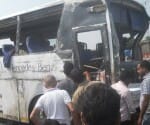 accident of volvo bus coming delhi to lucknow